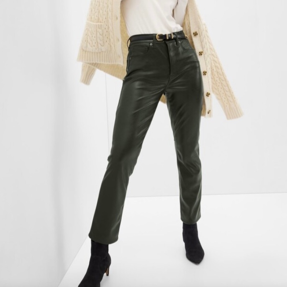 Gap High Rise Vegan Leather Vintage Slim Pants-Size 25/0